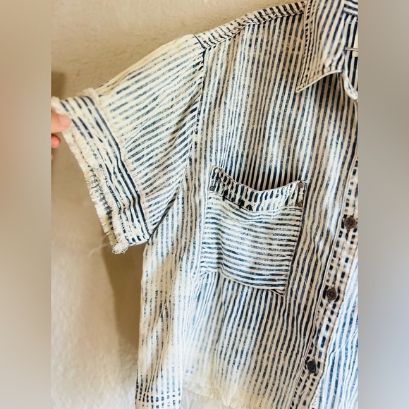 Vintage Havana Cropped Button Down Shirt size Small - Picture 2 of 13